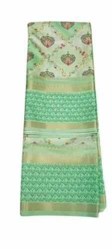 Ladies Light Green Banarasi Cotton Saree