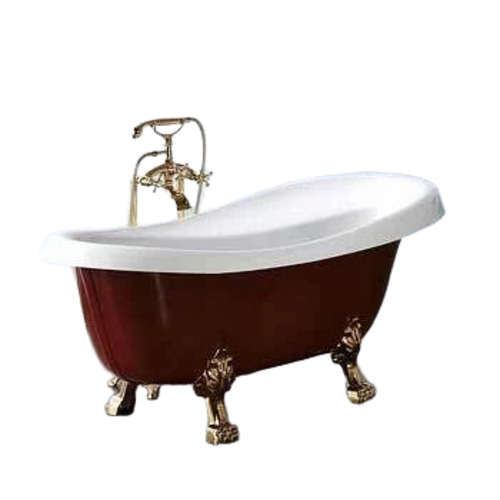 Marble Plain Bath Tub - Marble, 1680x770x415 mm, White | Lightweight, Glossy Finish, Rectangular Shape