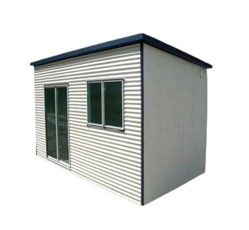 Prefabricated Portable Cabin - Steel 8.5 Feet Rectangular, White Blue | Guard House Color Coated