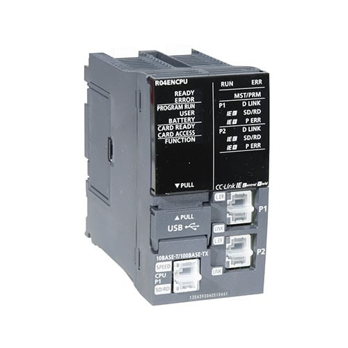 R04ENCPU Mitsubishi PLC - Black Compact Design, High-Speed Automation Control Module