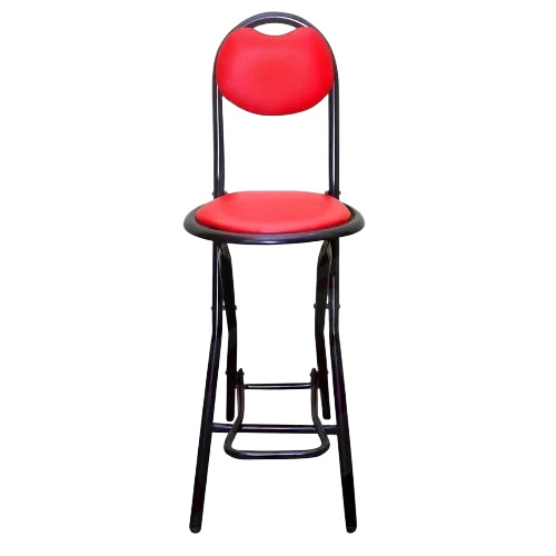 Red Iron Folding Chair - Iron, 21 Inch, Red, Foldable, Corrosion Proof, Polished | Durable, Modern, Cafeteria Furniture