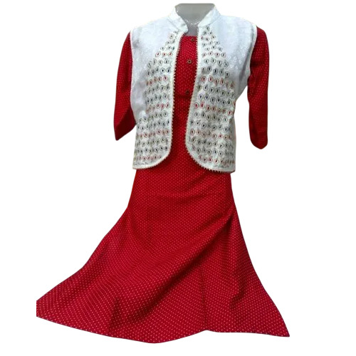 Cotton Embroidered Kurti - Optimum Grade Cotton, Red | Ladies Summer Party Wear, 3-4th Sleeve, Modern Style