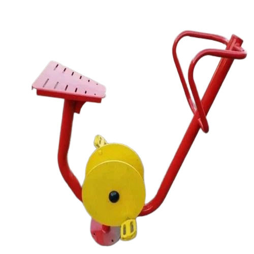 Cycling Outdoor Gym Equipment - Mild Steel, Standard Size, Yellow Seat | Manual Horse Rider, Thigh Strength Machine, Durable Iron Frame