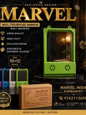 Decorative Mirror Glass - Glass, Green, Compact, Machine-Cut with Polished Edges | Durable, Scratch Resistant, Moisture Resistant, Easy Installation, Sleek Profile