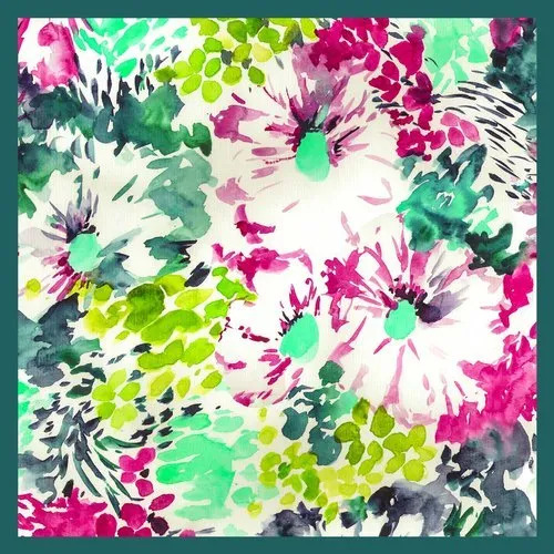 Green Floral Printed Polyester Georgette Scarf - Gender: Women