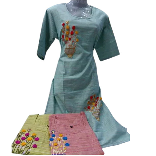 Ladies Cotton Embroidered Kurti