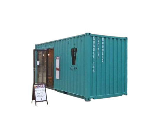 MS Portable Coffee Shop Cabin - Mild Steel, Green | Modular Mobile Coffee Shop