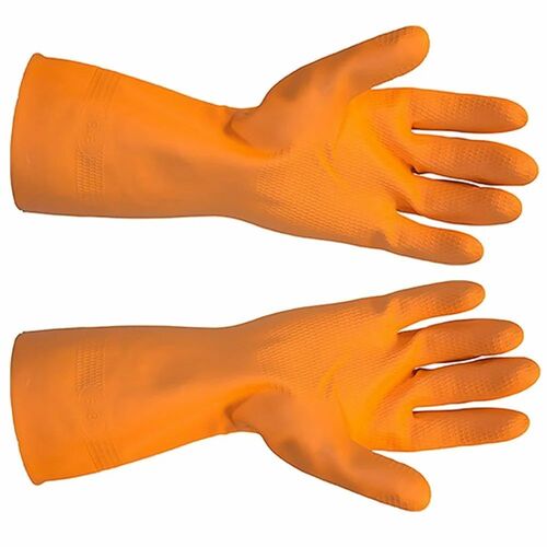 Orange Industrial Rubber Hand Gloves