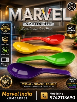 Plastic Spoons - Heat Resistant Plastic, Different Colors | Lightweight, Flexible, Scratch Resistant, Easy Clean