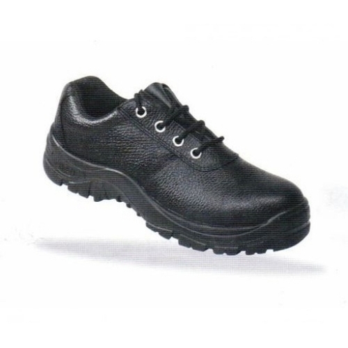 PU Black Leather Safety Shoes - PU Leather, Various Sizes, Black | Lightweight, Anti Skid, Non Slippery, Long Lasting Life