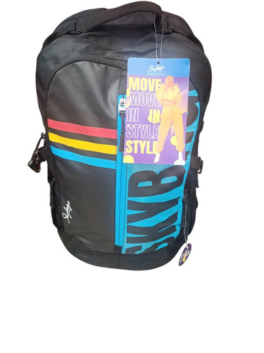 Skybags Black Backpacks - Nylon, Rectangular, Black | Modern Design, Zipper Top Handle