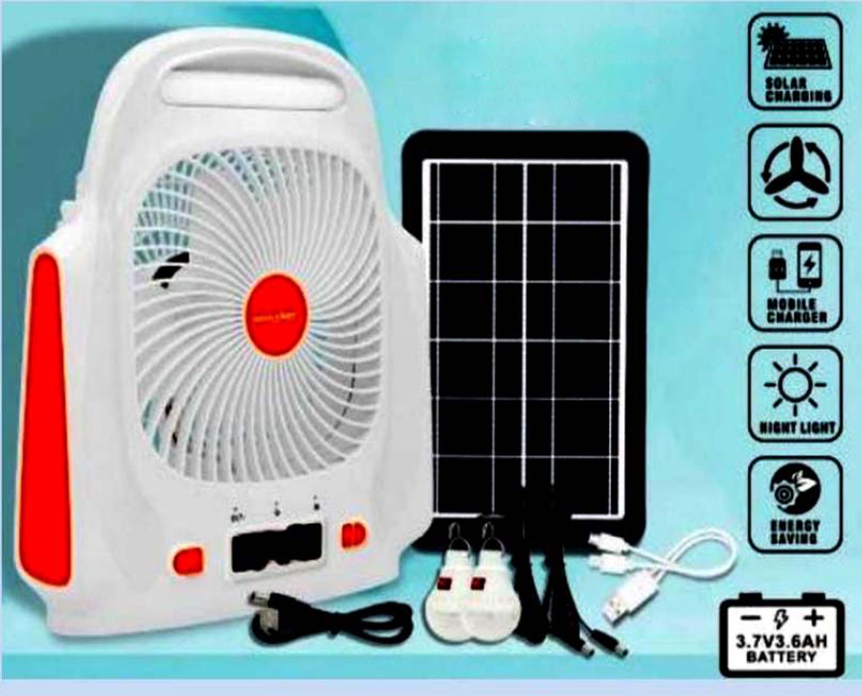 Solar Home Lighting System With Fan - Blade Material: Pc