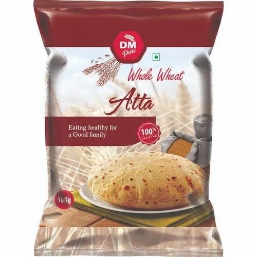 Wheat Flour Packaging Bag - HDPE, Various Sizes, Multicolor | Moisture Proof, Eco Friendly, Stand Up Pouch, Digital Print, 10 Kg Capacity