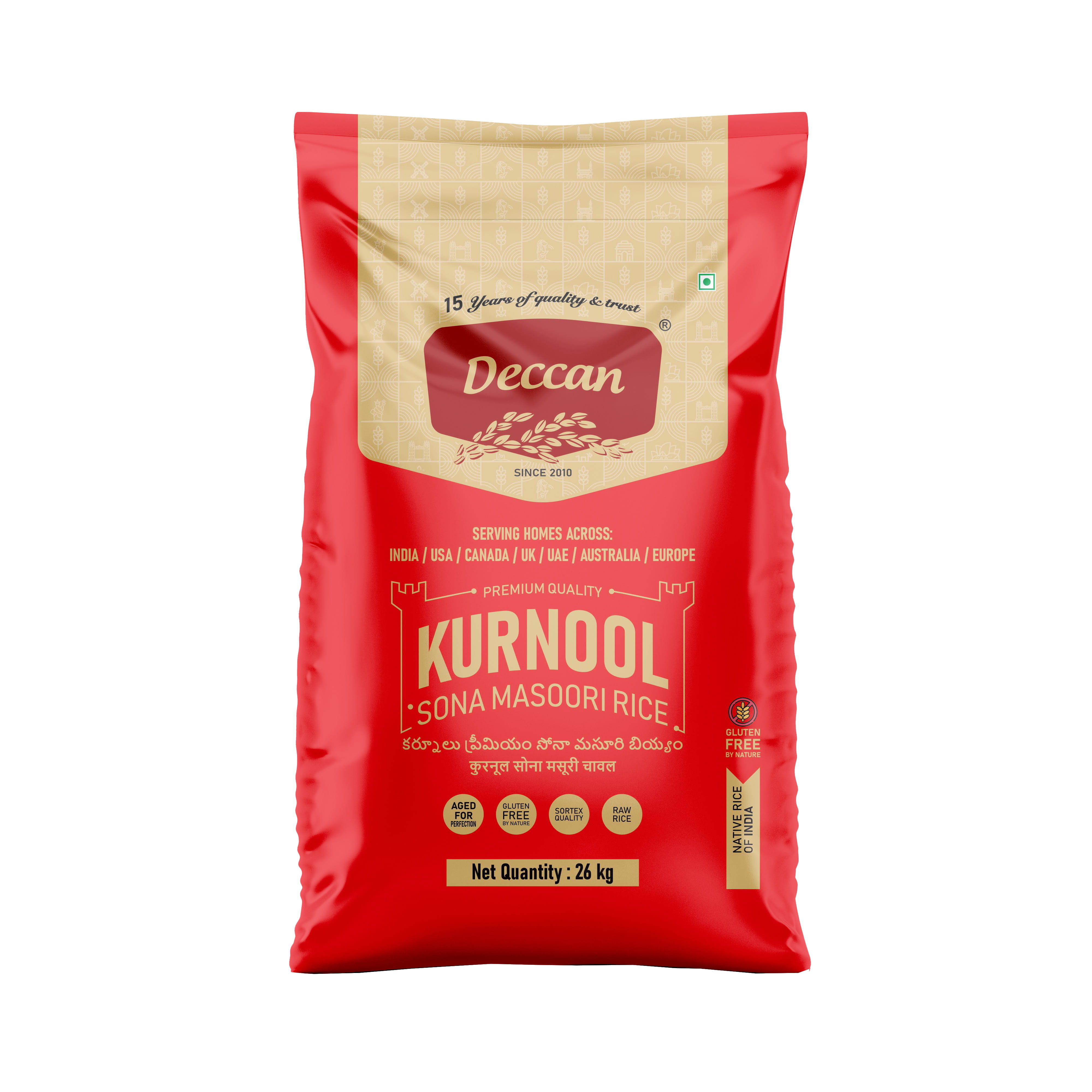 Deccan Kurnool Sona Massori Rice - Broken (%): Less Than 5%