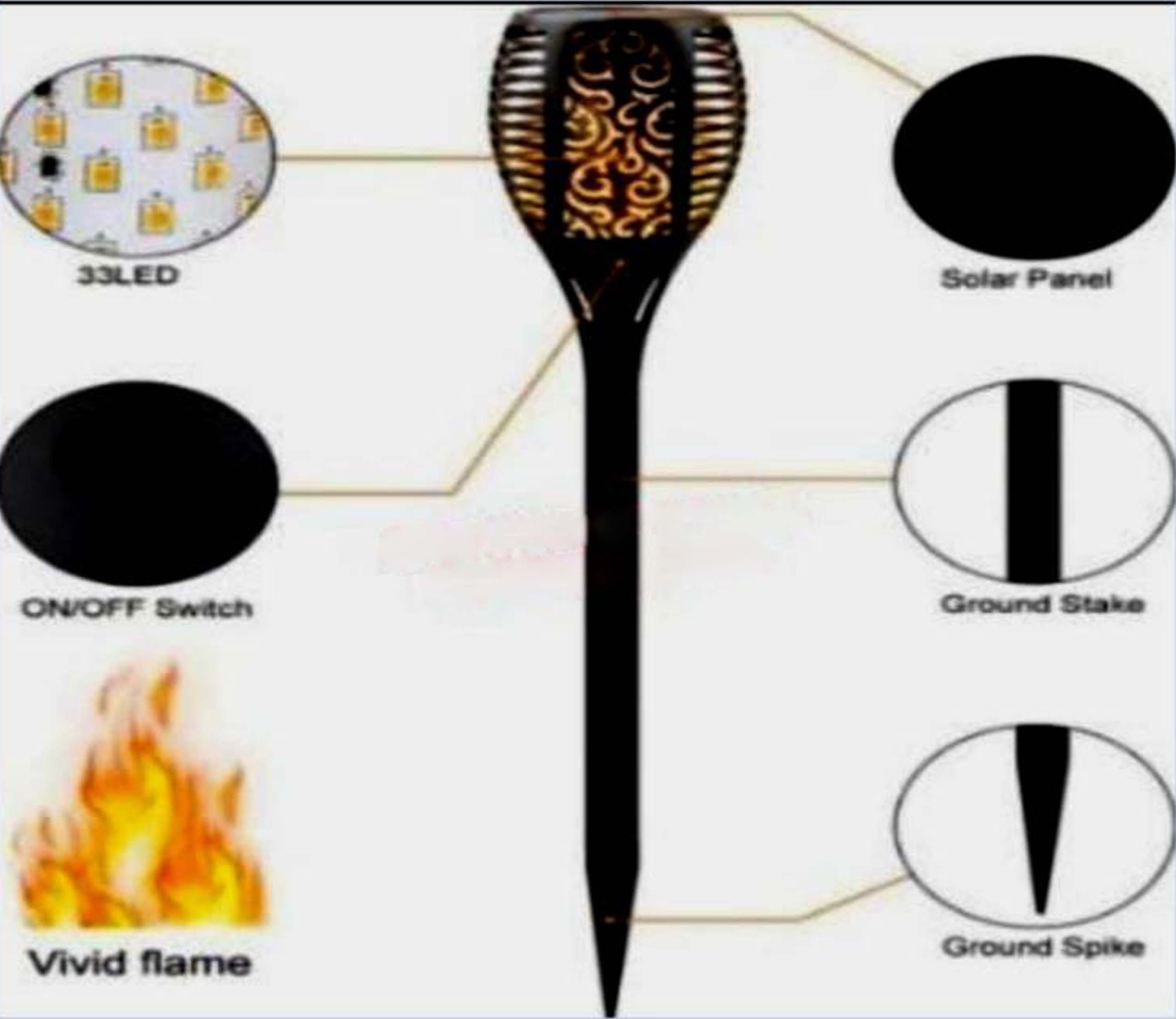 Led Soler Garden Mashaal Flame Light IP65
