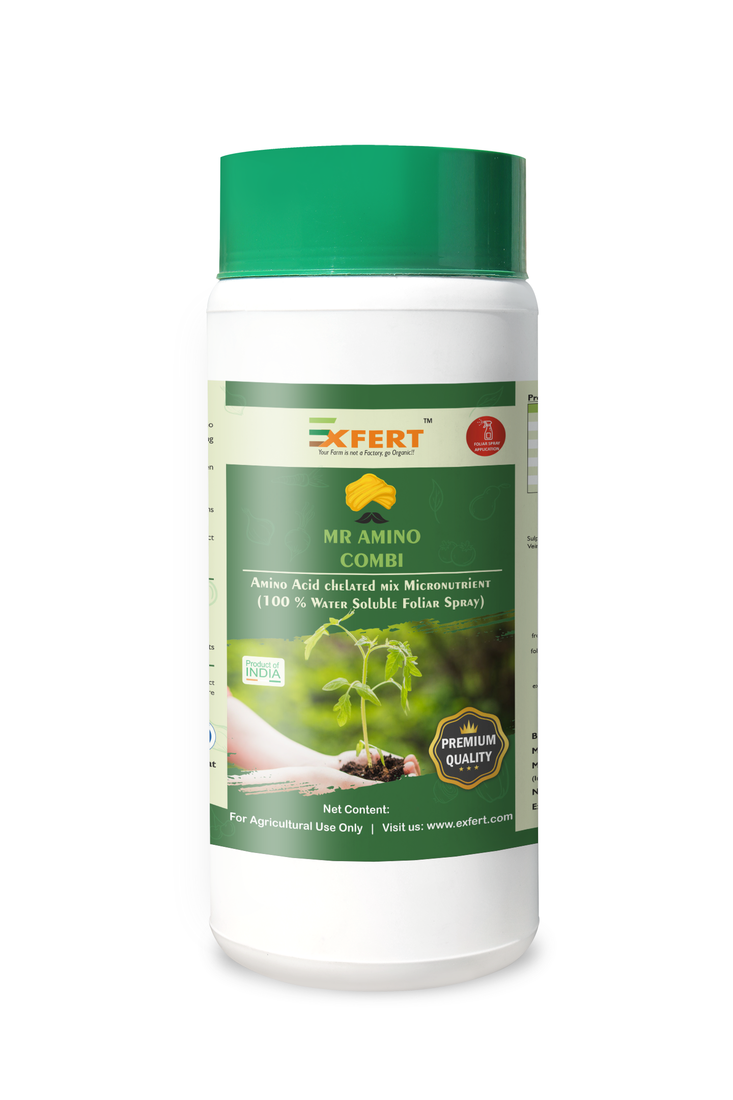 Mr Amino Combi Chelated Micronutrient Powder - Chemical Grade, 1kg, Zinc 3%, Manganese 1.09% | Slow Release, Water Soluble, Amino Chelated