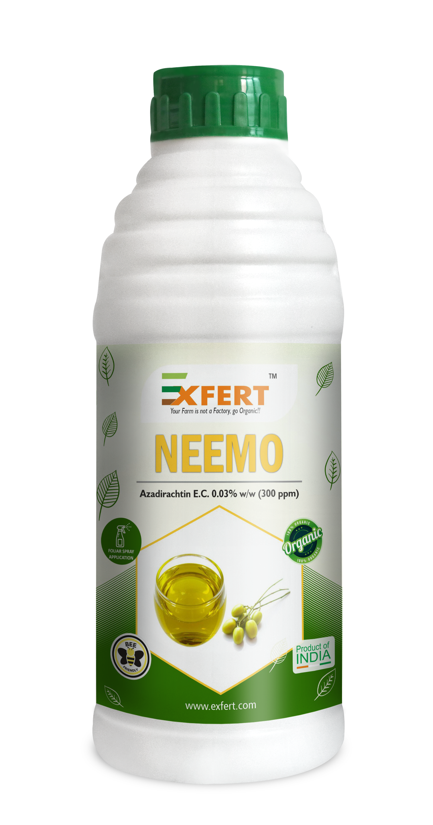 Neemo Organic Insecticides - Neem Seed Kernel Extract 60%, Liquid Biopesticide, 2-4 Times Foliar Spray Application
