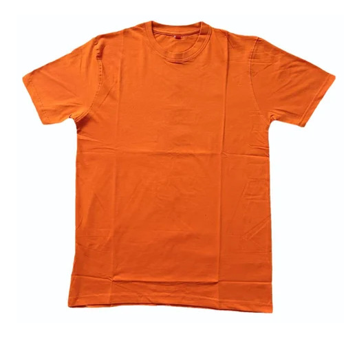 Orange Cotton Round Neck T Shirt