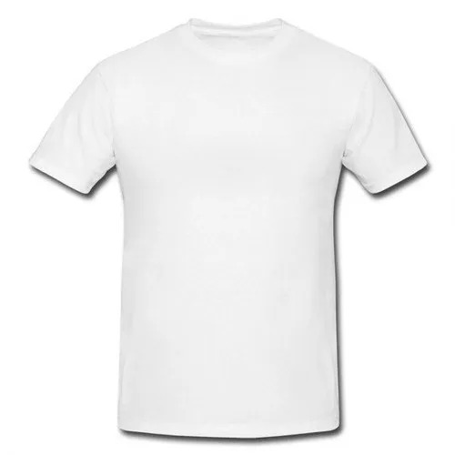 130 Gsm White Polyester T-Shirt - Regular Fit, O-Neck Collar, Short Sleeves, Male