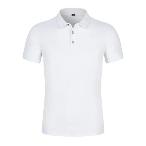 160 Gsm White Promotional T-Shirt - Polyester, Regular Fit, White, 160 GSM, Polo Collar, Short Sleeves, Casual Style