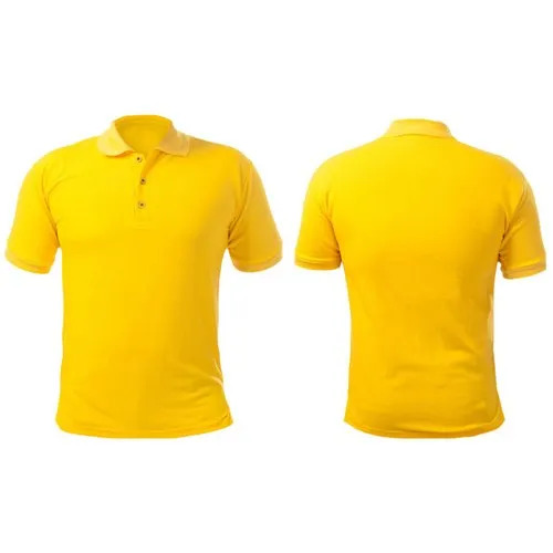 160 Gsm Yellow Polyester Polo T-Shirt - Optimum Grade, Regular Fit, XL, Short Sleeves