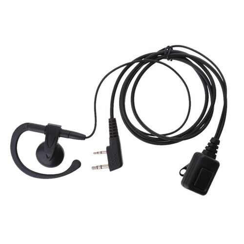 2 Pin G-Shape Earphone - Black Lightweight Durable | Tangle-Free Flexible Cable Comfortable Fit