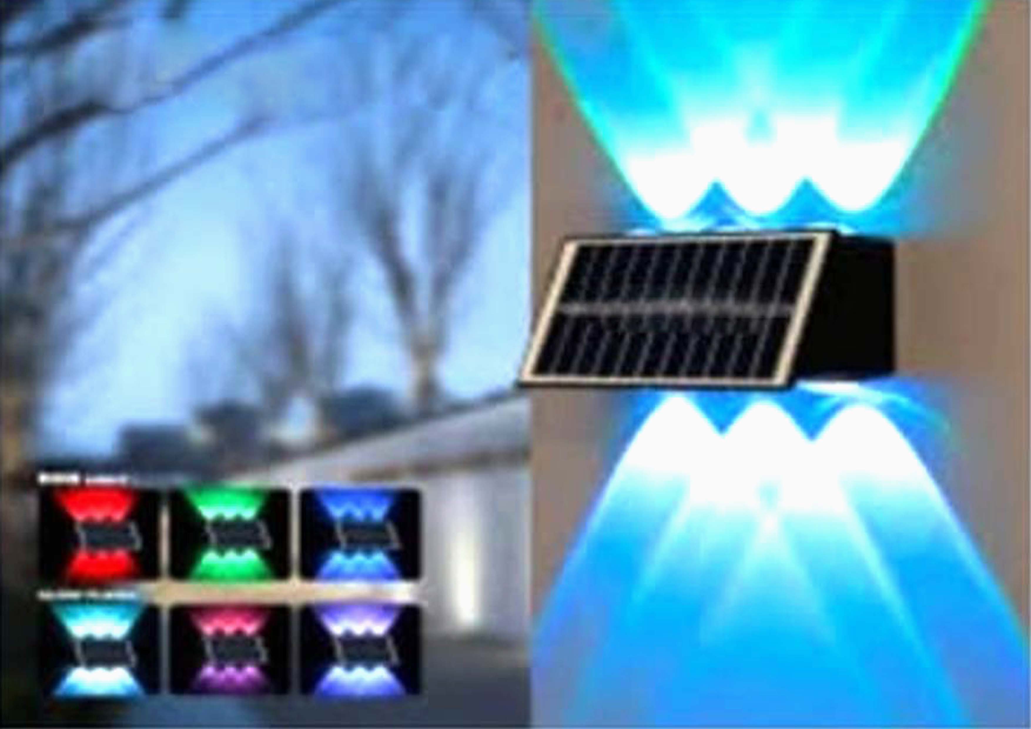3+3 Rgb Led Soler Wall Light Ip65 