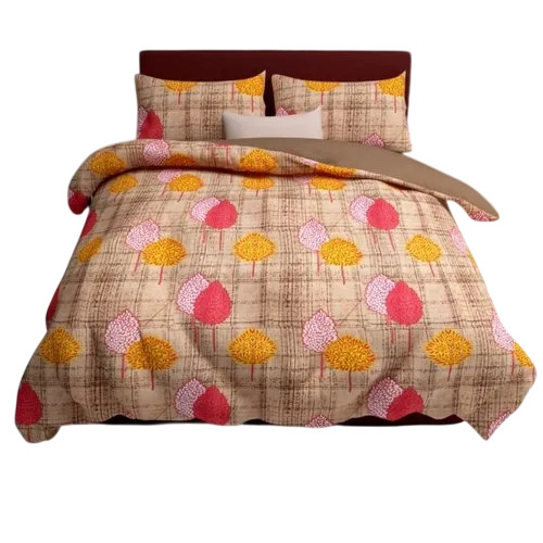 3d Printed Polyester Double Bed Sheet Fabric - Polyester, Multicolor, 240 GSM | Light Weight, Washable, Printed Texture