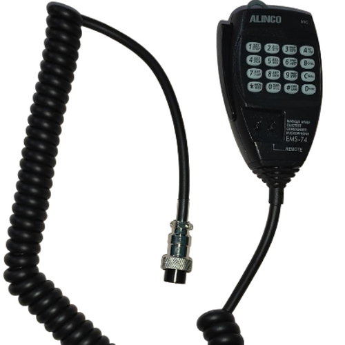 Alinco EMS-74 Microphone - Black Dynamic Handheld 8-Pin Connector | DTMF Keypad Push-To-Talk Channel Control