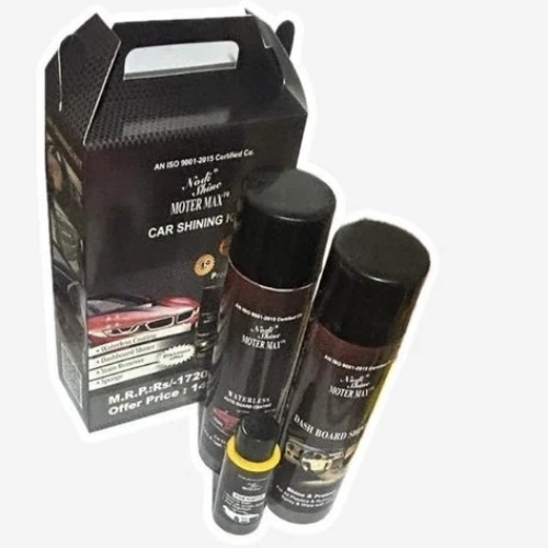 Car Care 3 In 1 Cleaning Kit - Durable Material, Compact Black Kit | Multi Purpose, Lightweight, Scratch Resistant, Water Resistant