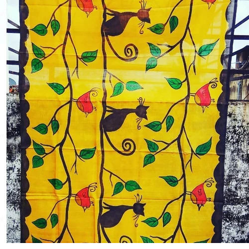 Hand Painted Silk Dupatta