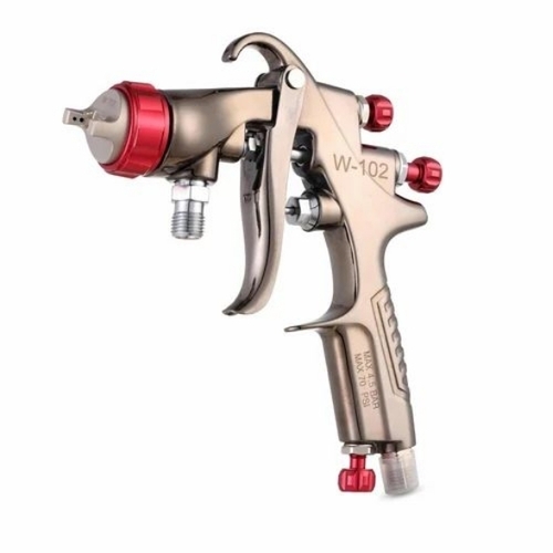 Painter Spray Gun W-102 - Metallic, All Size, Silver, Pressure Feed | Durable, Stainless Components, Adjustable Nozzle, Fine Spray