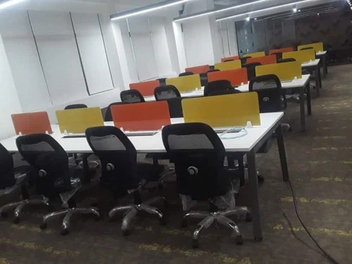 White Wooden Office Workstation Table - Assembly: Carpenter Assembly