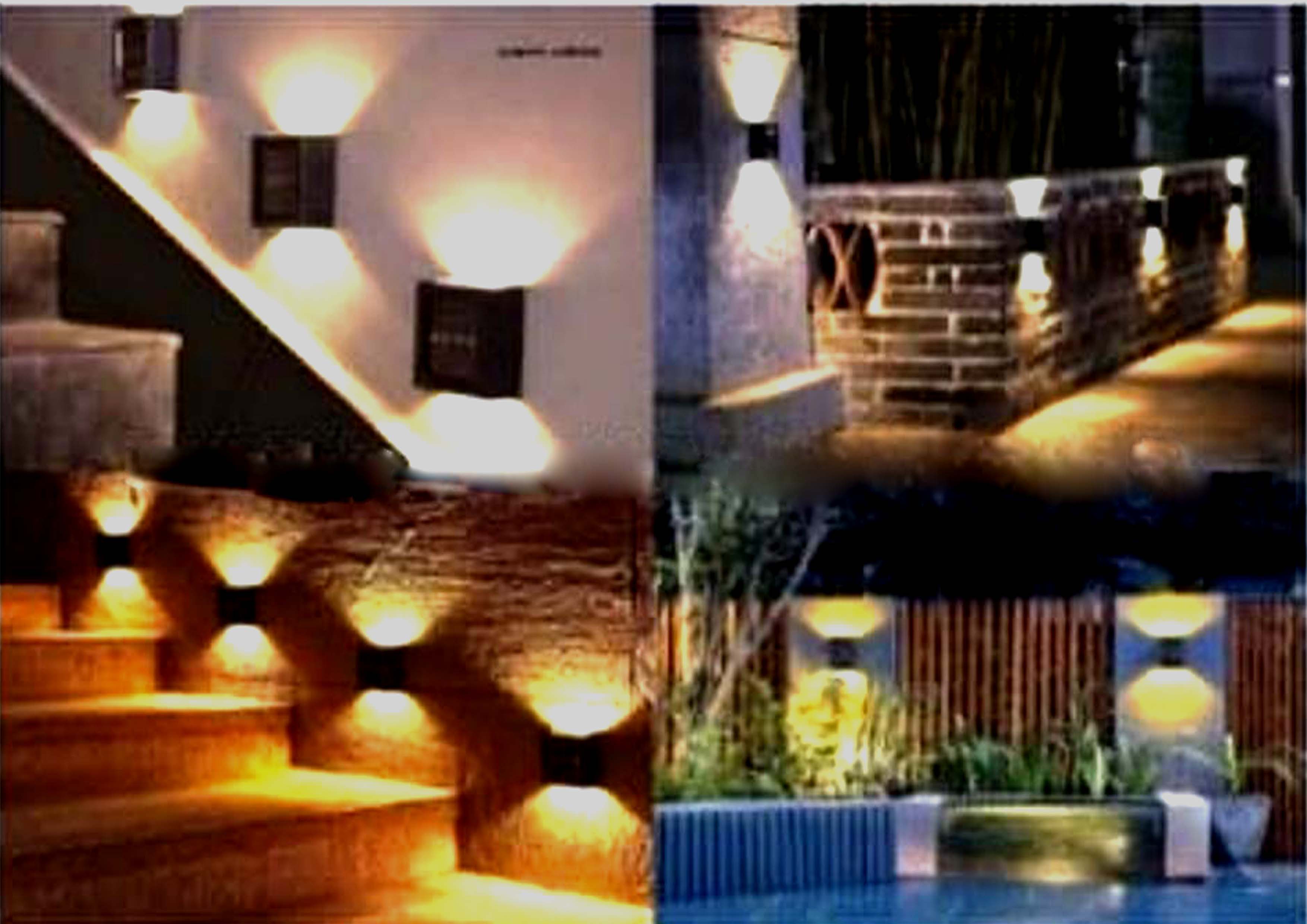 1+1 Led Soler Wall Light Decoration 2 Way Mini IP65 