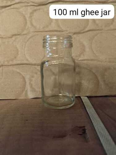 100 Ml Round Screw Ghee Glass Jar - Color: Transparent White