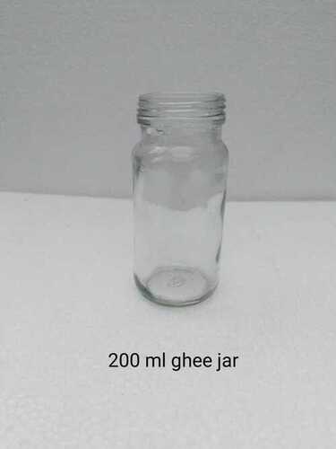 200 Ml Round Screw Ghee Glass Jar - Color: Transparent