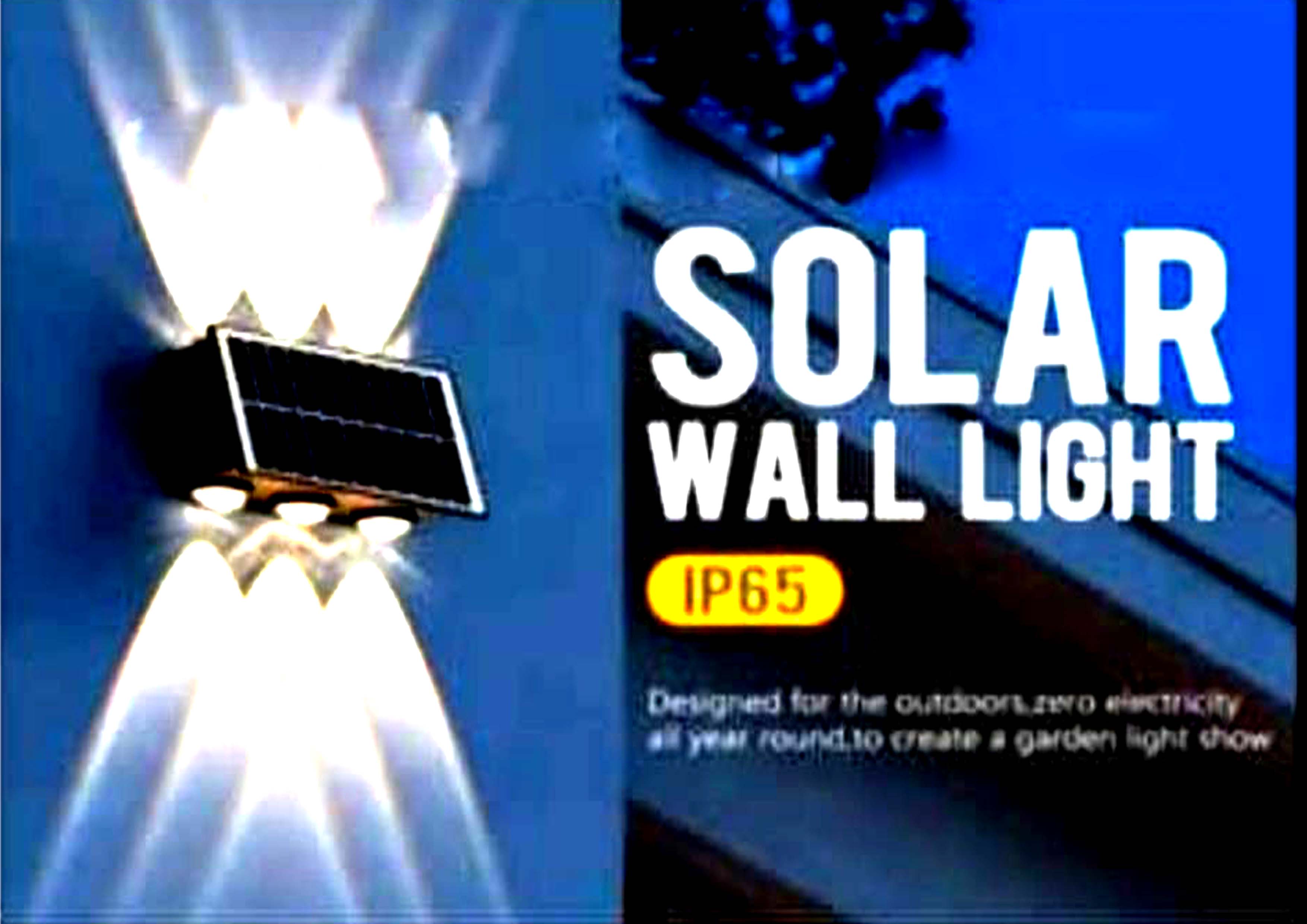 3+3 Warm White Led Soler Wall Light IP65 