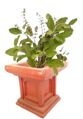 Floor Mount Tulsi Planter - FRP 26x28cm Brown Matte, Polished Surface | UV Resistant, Decorative, Balcony Use
