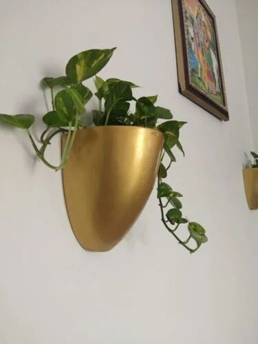 Frp Wall Mount Planter - FRP, 15cm Height, Round, Glossy Finish | UV Resistant, Decorative