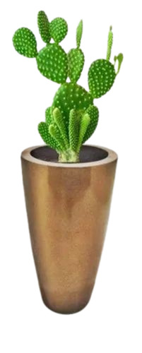 Frustum S Table Top Planter - FRP, 21cm H x 11.5cm Dia, Brown | Glossy, UV Resistant, Decorative