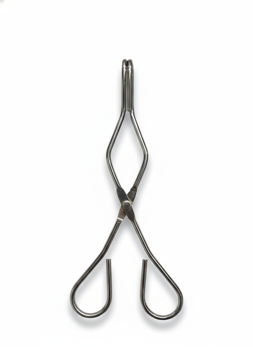 Iron Nickel Plated 200mm Crucible Tong - Iron Body, 200mm, Nickel-Plated, Corrosion Resistant | Strong Gripping Mechanism, High Temperature Resistance