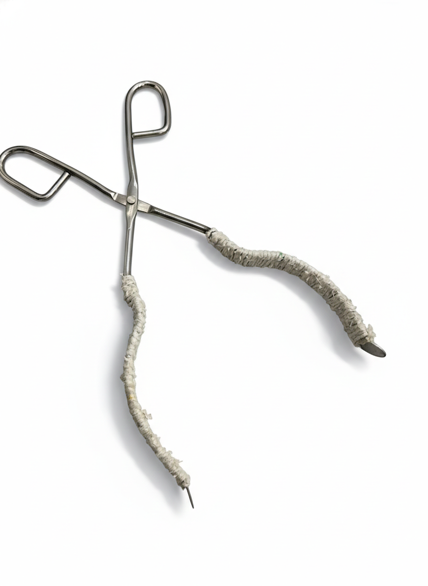 Iron Nickle Plated 300mm Beaker Tong with Thread - Metal, Standard Size | Threaded Grip, Corrosion Resistant, Heat Resistant