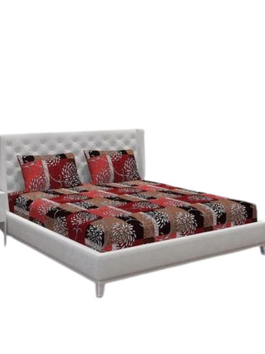 Multi Color Printed Bed Sheet - Cotton Double, Printed, Shrink Resistant | Modern Design, 1 Bed Sheet and 2 Pillow Covers
