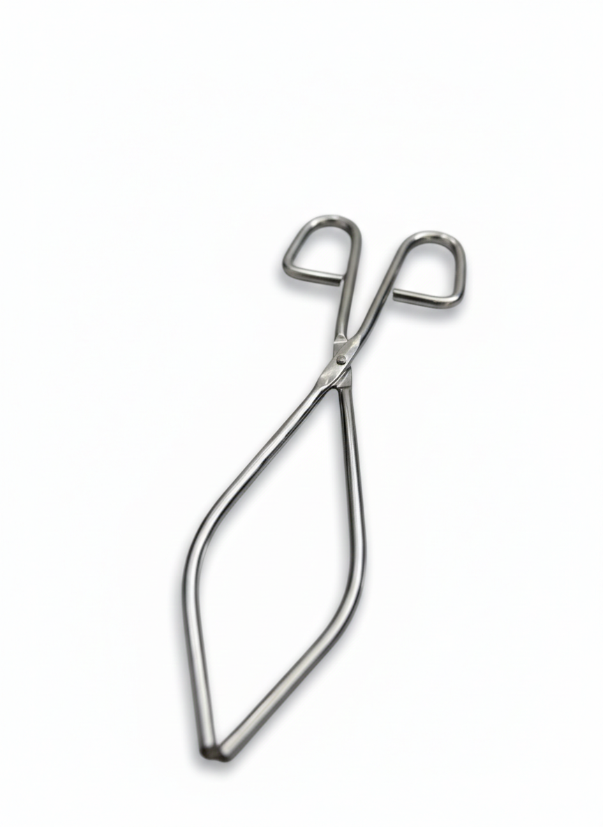 SS 250mm Beaker Tong - Stainless Steel, 250mm, Shiny | Corrosion Resistant, Heat Resistant, Leaf-Shaped Grips