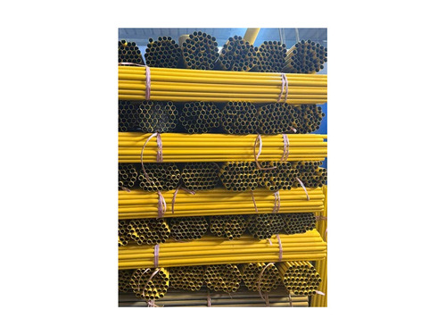 3 Feet Powder Coated Ms Mop Stick - Ms Steel, 3 Ft, Yellow | Threaded Rod Handle, Plastic Grip For Office, Hospital, Mall, Industrial, Home, Hotel
