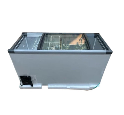 440 Ltr Glass Top Ice Cream Deep Freezer - Metal, 405L, Grey, 200W | Automatic Defrost, Double Door, Electrical