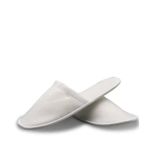 Disposable Non Woven Slipper - Non Woven Material, Universal Size, White, 3 mm Eva Sole | Unisex, Plain Pattern, All Season