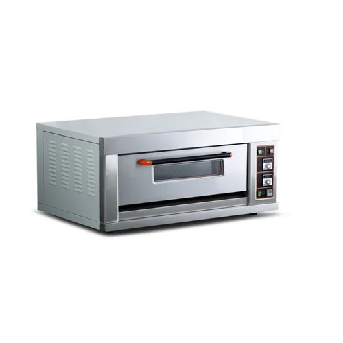 Electric 1 Deck 2 Tray Pizza Oven - Stainless Steel, Silver, Semi Automatic | Electric Power Source