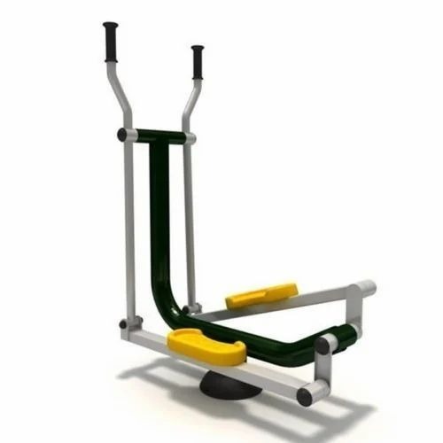 Manual Cross Trainer Outdoor Gym Equipment - Iron Frame, Black Seat, 130 kg Capacity | Strength Machine for Biceps, Attractive Design, Manual Operation