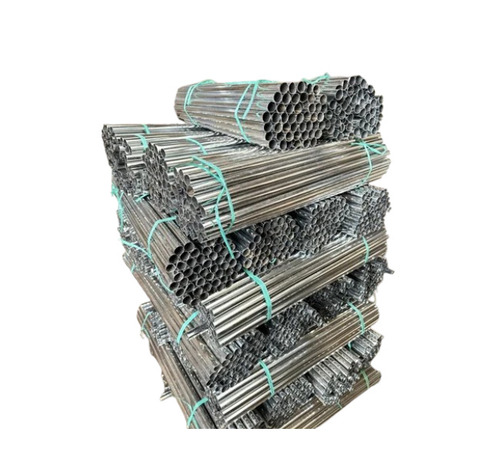 Steel Mop Stick - MS Steel, 5 ft, Silver Polished Rod | Plastic Threaded Handle, Suitable for Office Home Hotel Mall Industrial